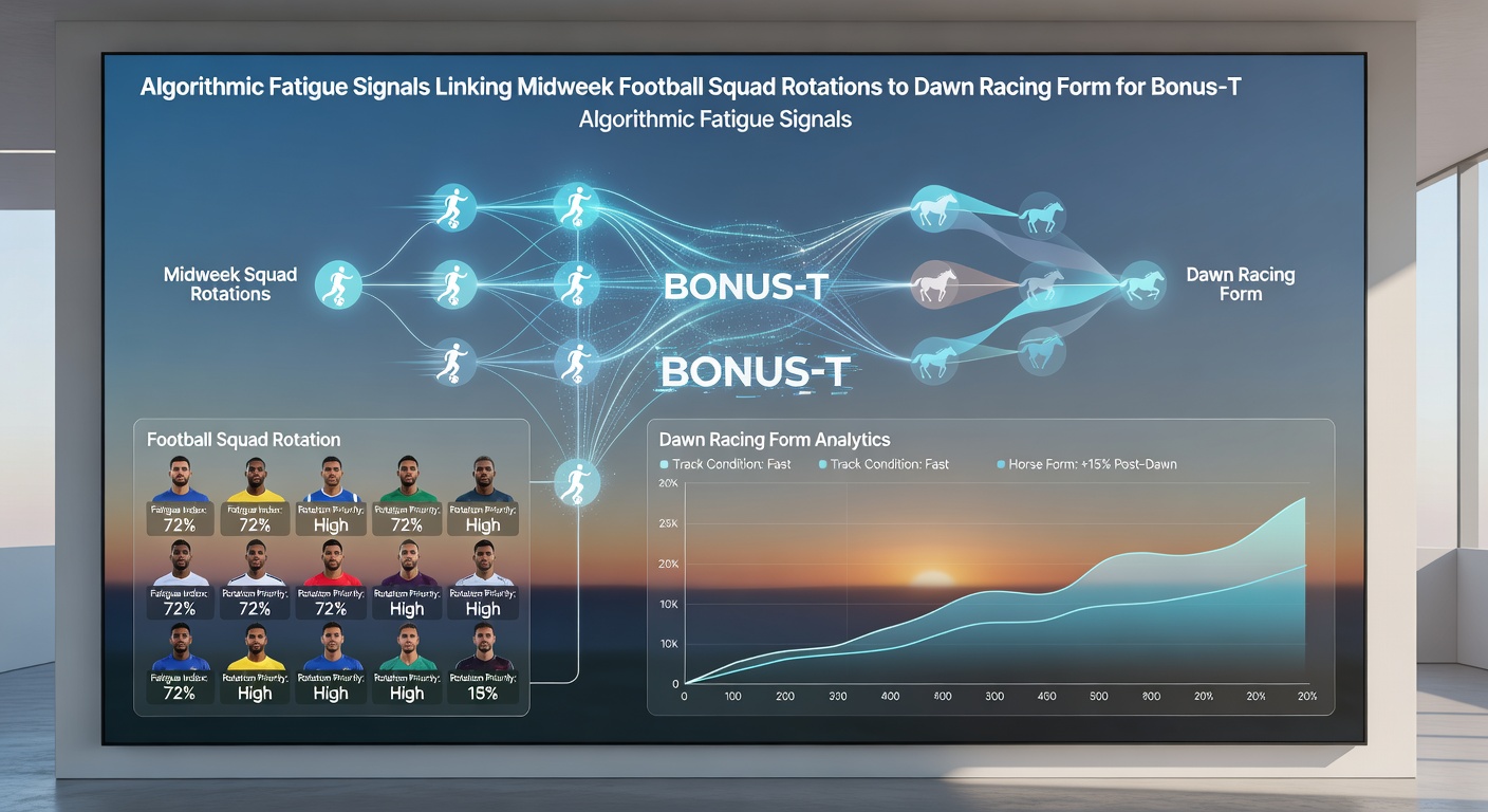 Data visualization screen showing fatigue algorithm outputs overlaid on racing form charts for timed double bets