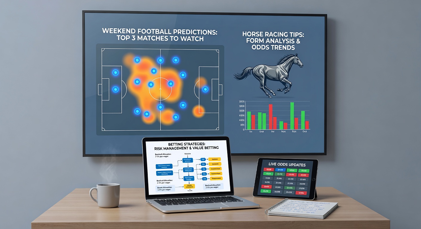 Dynamic split-screen view of a horse crossing the finish line and a football player celebrating a goal, with overlaid accumulator odds on a betting app interface