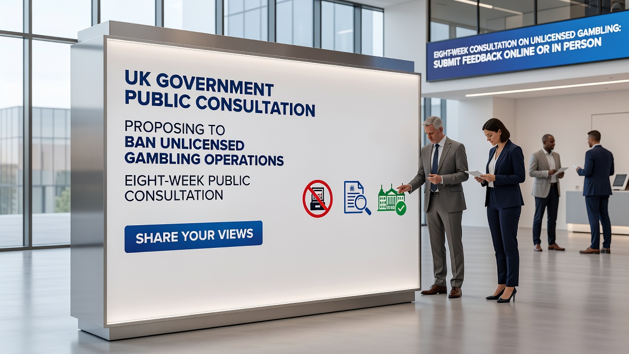 Timeline graphic showing Gambling Commission fee consultation stages and October 2026 implementation date