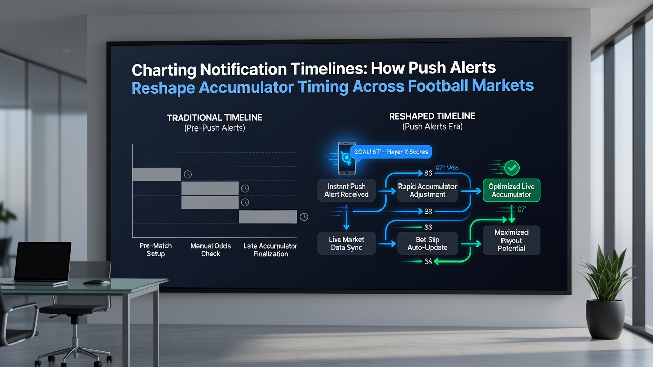Timeline graphic illustrating push alert sequences for football matches and horse racing events