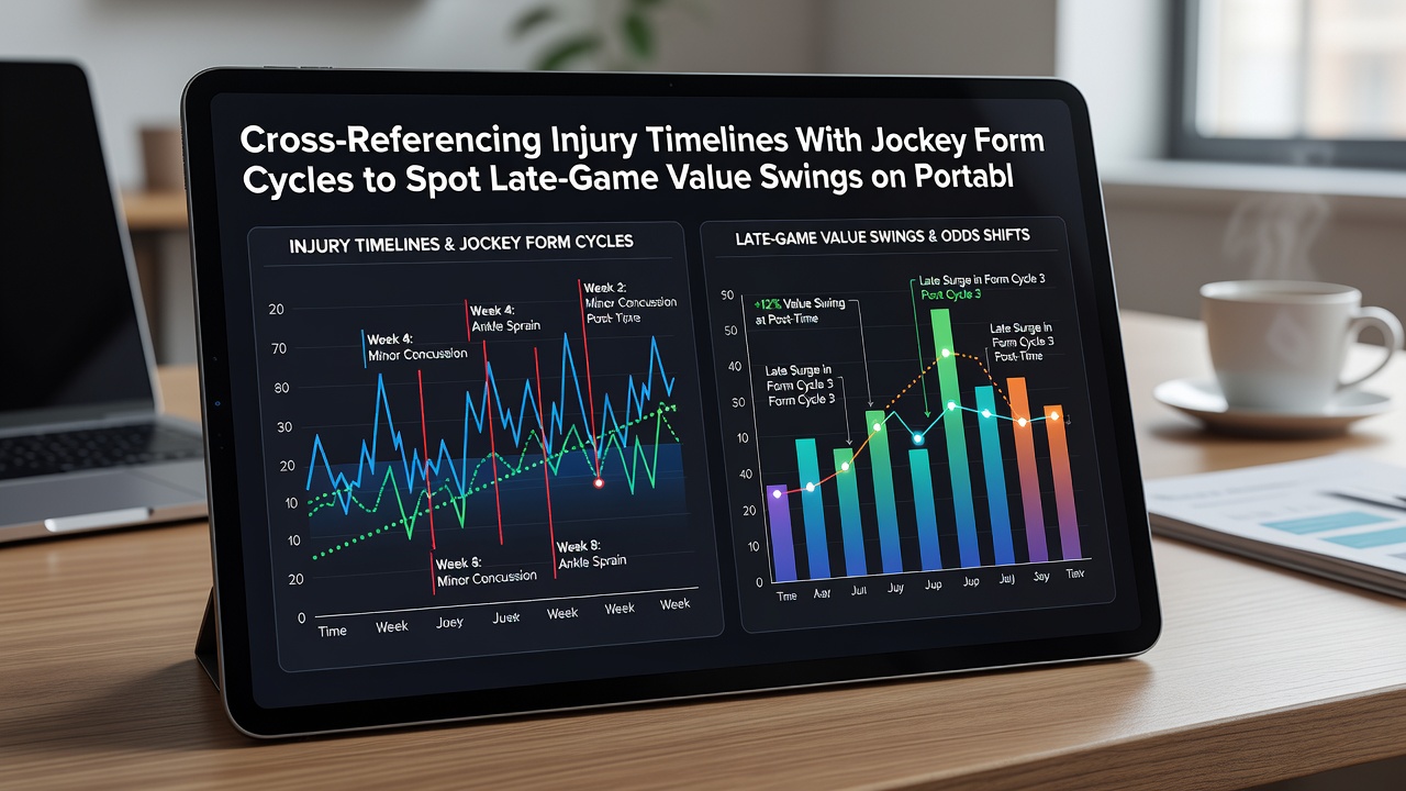 Mobile screen displaying cross-referenced injury and jockey data during a race meeting