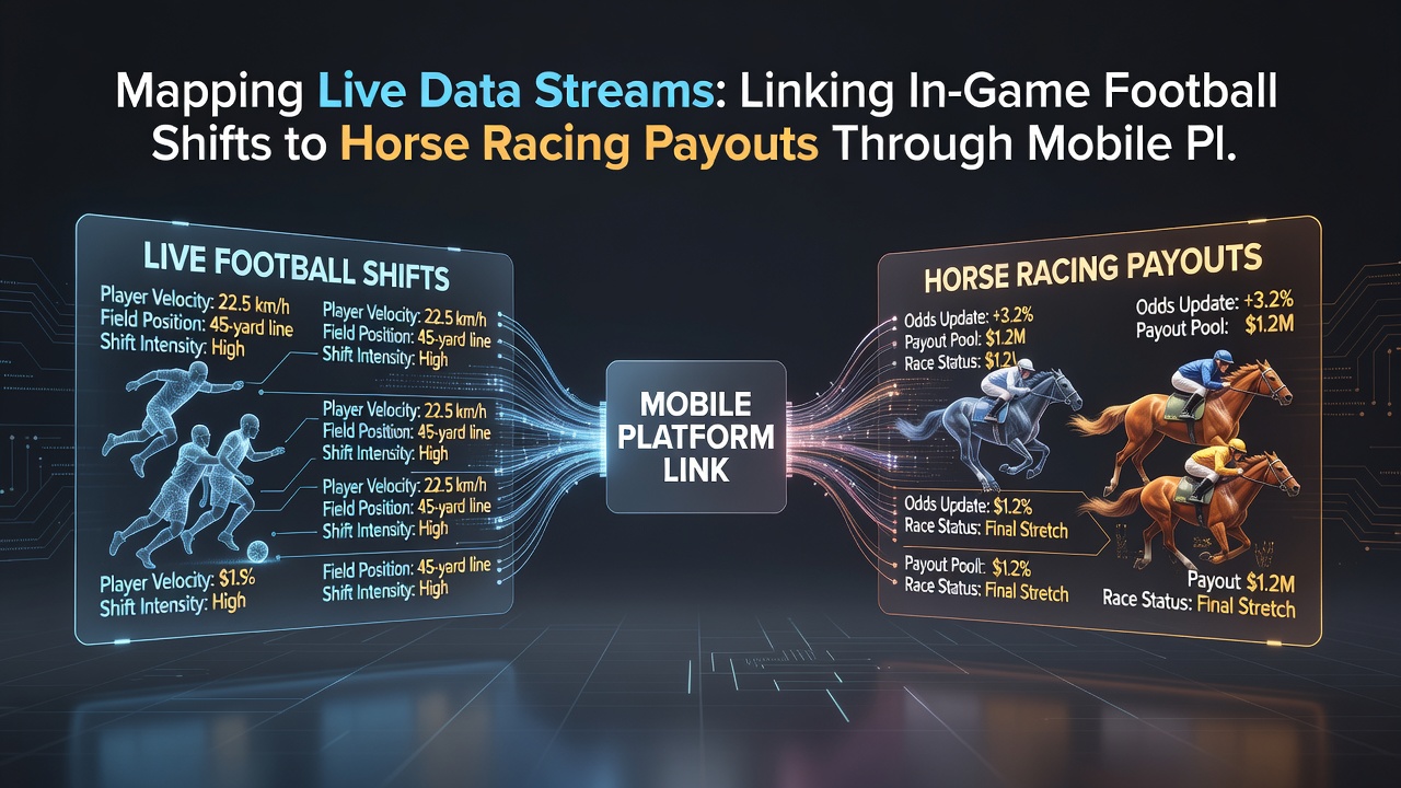 Mobile platform interface showing real-time football statistics linked to horse racing accumulator adjustments