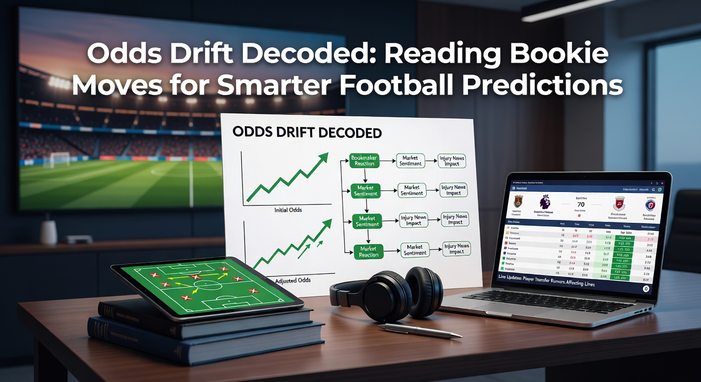 Line graph illustrating odds drift on a Premier League match, with home team odds lengthening from 2.00 to 2.50 over 48 hours
