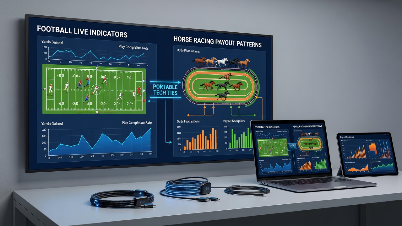 Close-up of app interface showing real-time correlations between football metrics and horse racing payouts