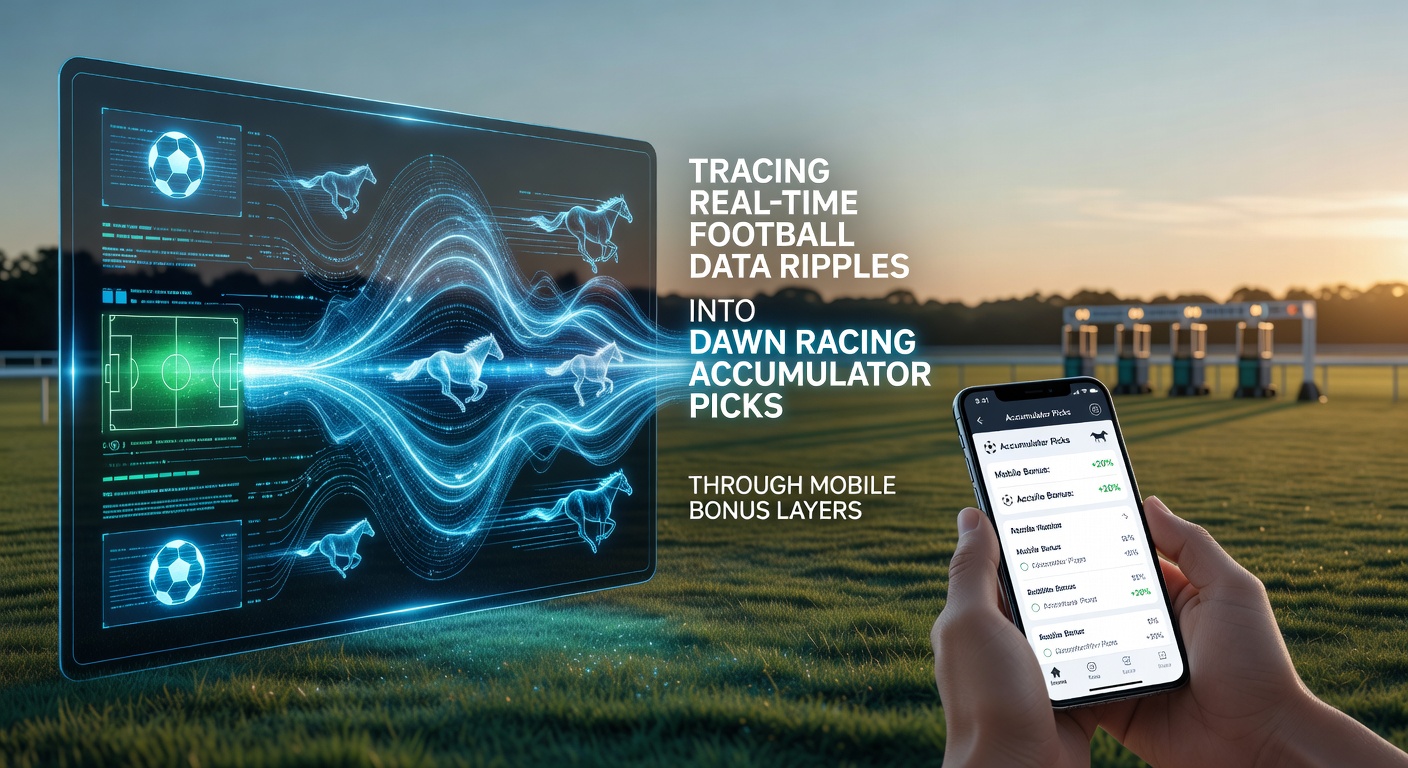 Dawn horse racing start with overlaid mobile bonus indicators and accumulator tracking
