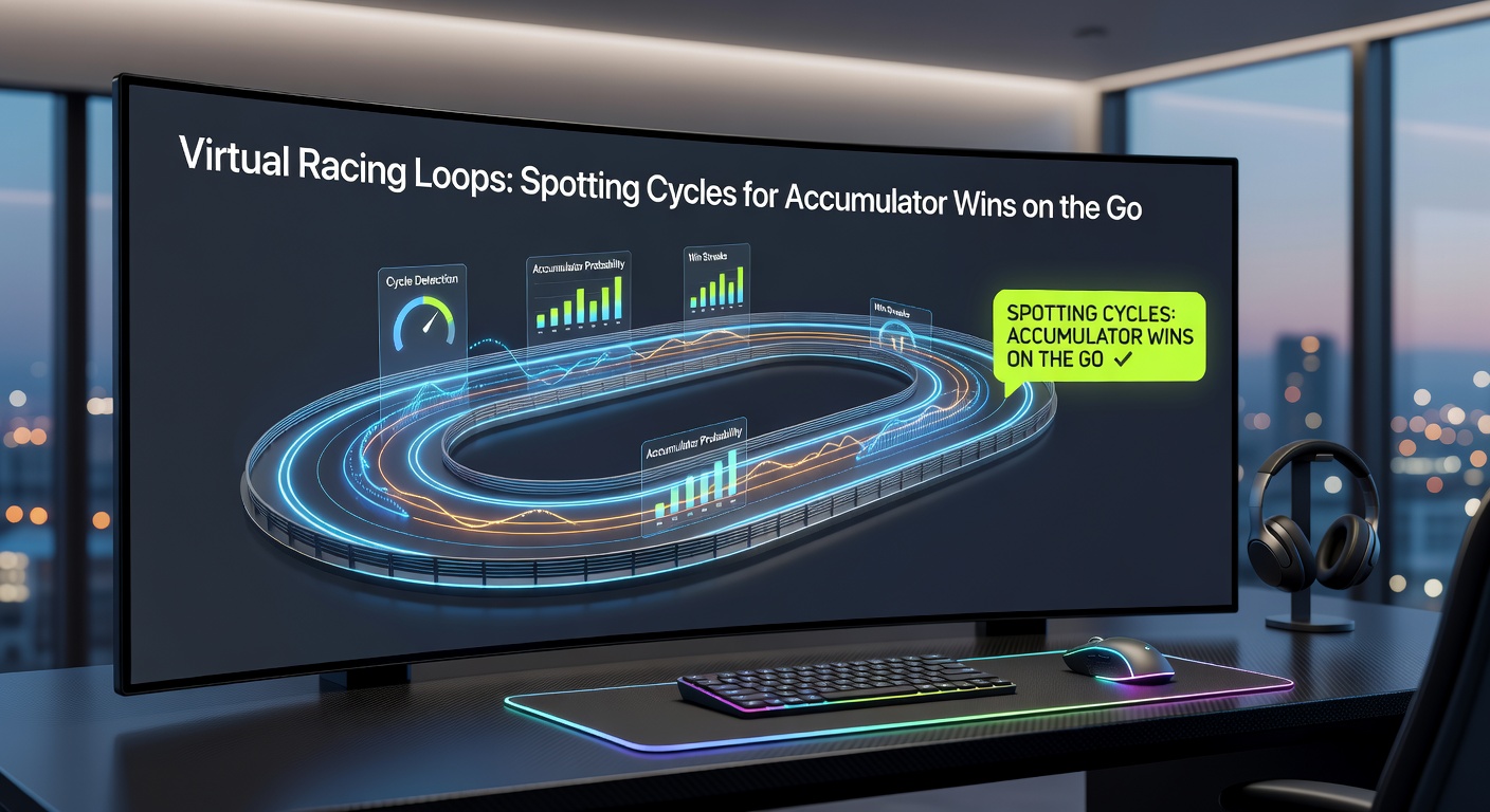 Infographic chart illustrating repeating cycles in virtual racing results, with peaks for favorites and valleys for longshots over 200 simulated races